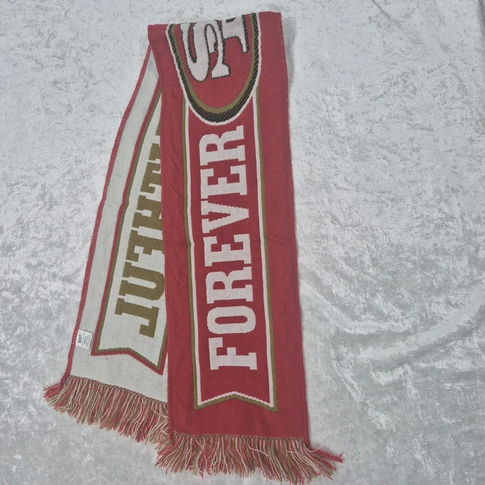 San Francisco 49ers‎ Forever Faithful Knit Scarf Red Gold NFL Fan Gear